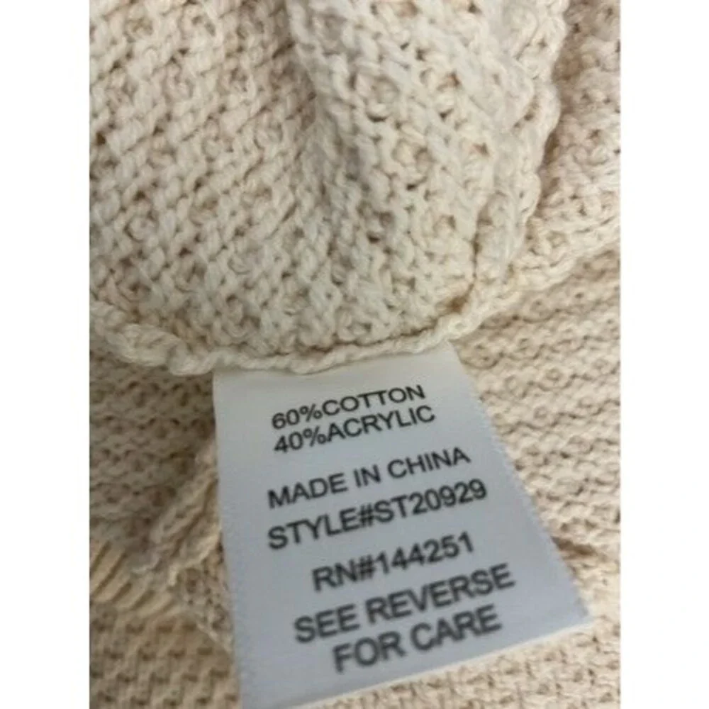 NWT Sincerely Jules Waffle Knit Pull On Wide Leg‎ Pants Women Size XL Cream